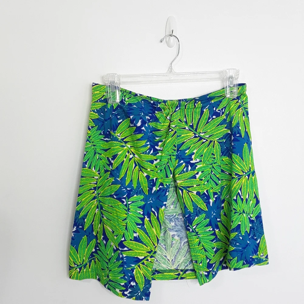 Liz & Co Under The Sea Palm Leaf Blue Green Sarong NWT sz S